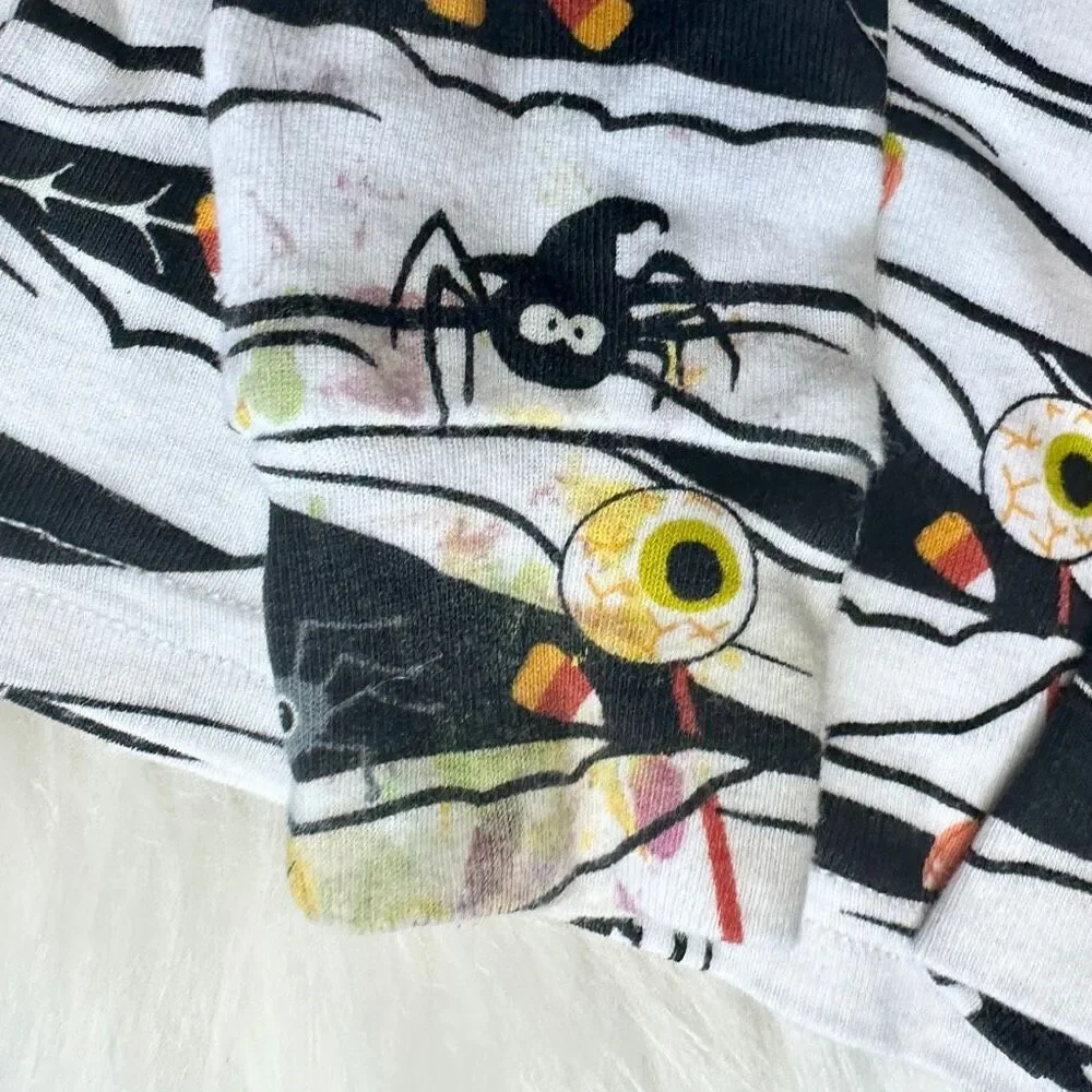 Halloween Pajamas Set Boys Long Sleeve 2-pc Glow Mummy Size 7 Preowned PJ Place